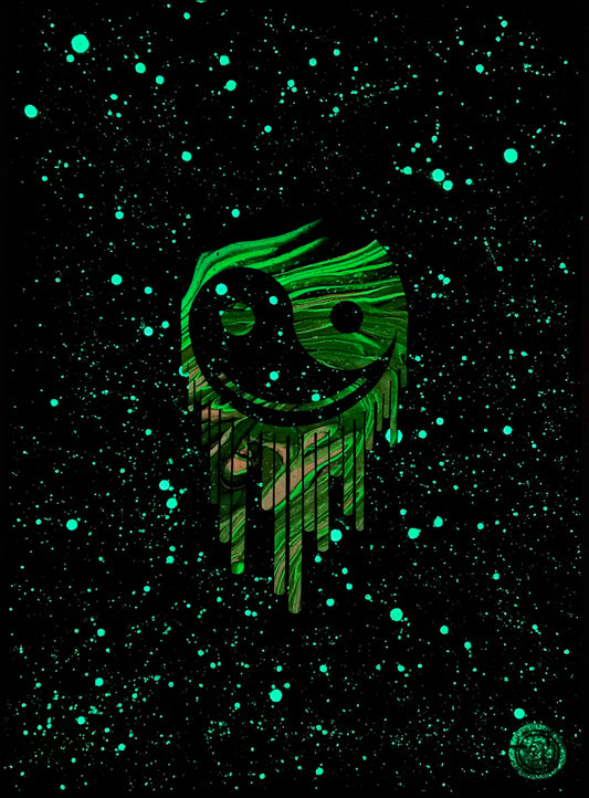 Drippy Smiley Yin Yang In Space – Original Piece