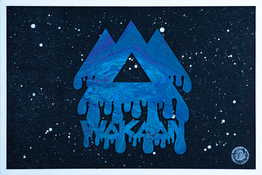 Blue Dripping Wakaan Floating In Space - 12 x 18" Poster Print