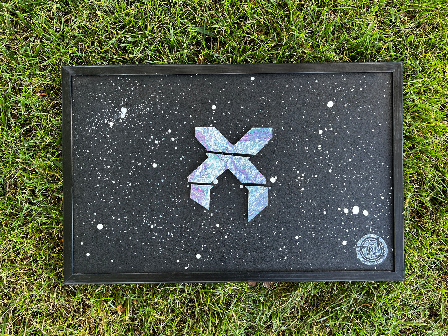 Cool Blue Sliced Excision Mini Cork Board - Original Piece