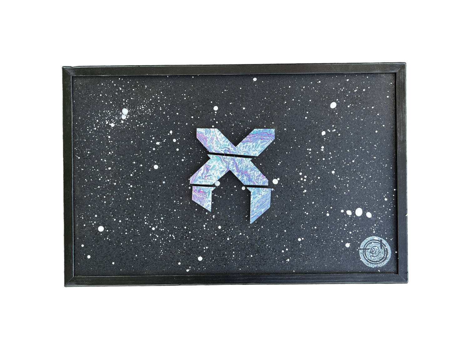 Cool Blue Sliced Excision Mini Cork Board - Original Piece