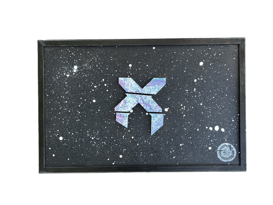 Cool Blue Sliced Excision Mini Cork Board - Original Piece