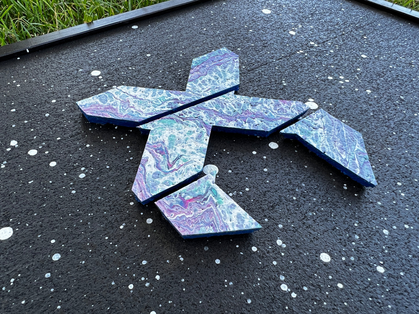 Cool Blue Sliced Excision Mini Cork Board - Original Piece