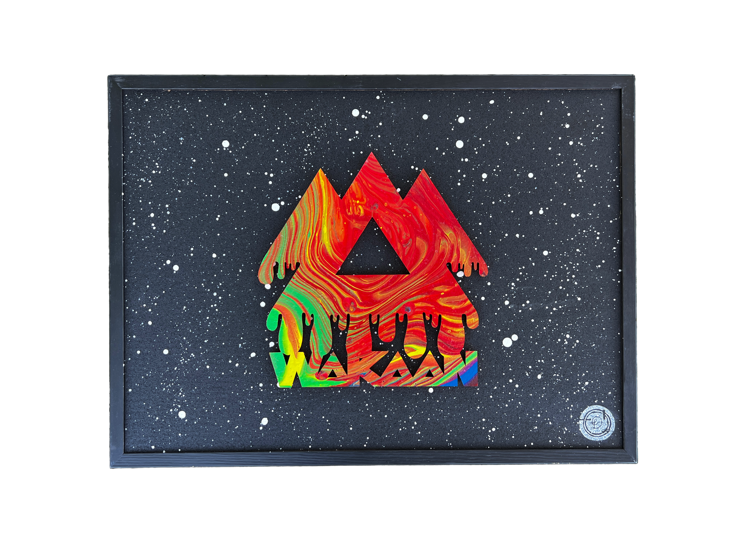 Burning Sunset Dripping Wakaan Cork Board - Original Piece