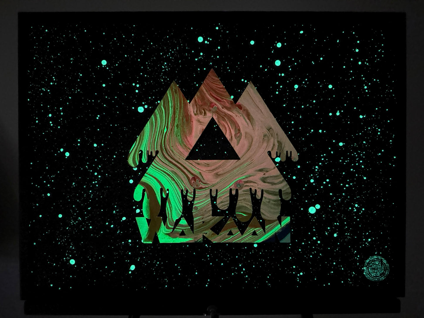 Burning Sunset Dripping Wakaan Cork Board - Original Piece