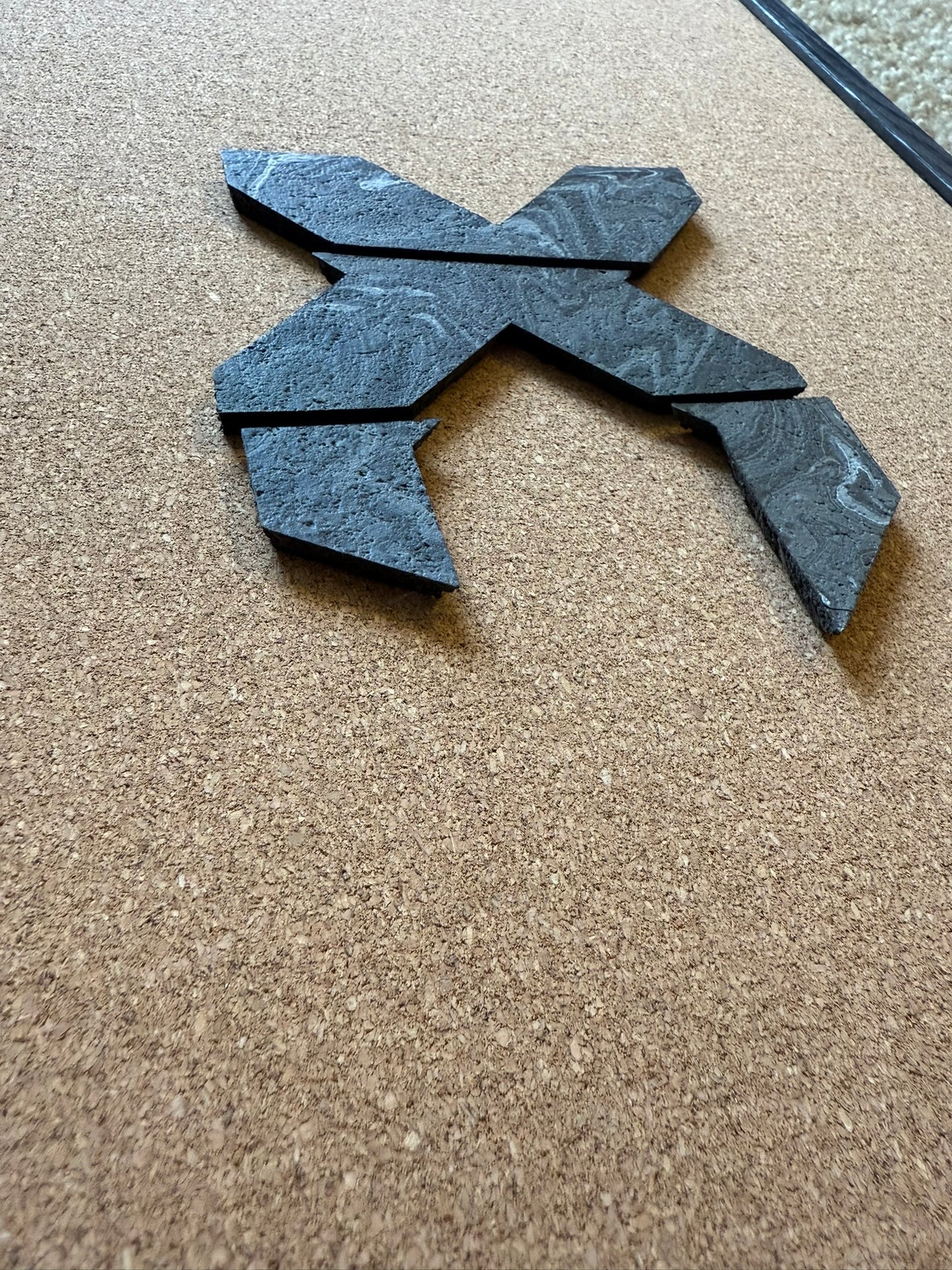 Black & White Sliced Excision Mini Cork Board - Original Piece