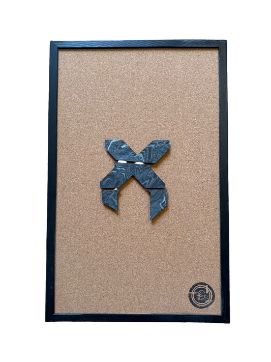 Black & White Sliced Excision Mini Cork Board - Original Piece